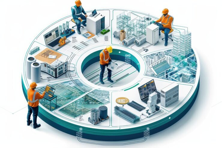 construction project workflow visualization with engineers 1142183 13006